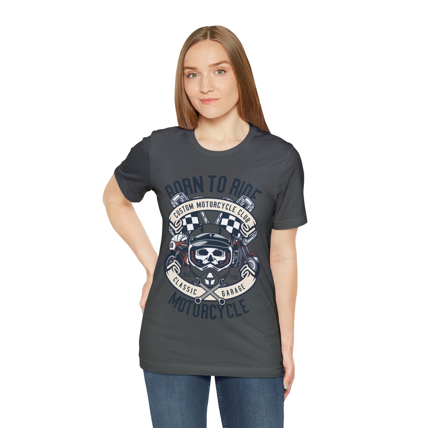 BORN TO RIDE Classic Garage - Unisex Jersey Short Sleeve Tee