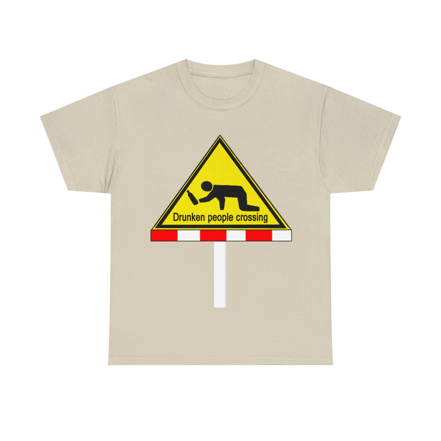 DRU**** PEOPLE CROSSING FUNNY SIGN T-SHIRT - Unisex Heavy Cotton Tee - AUS