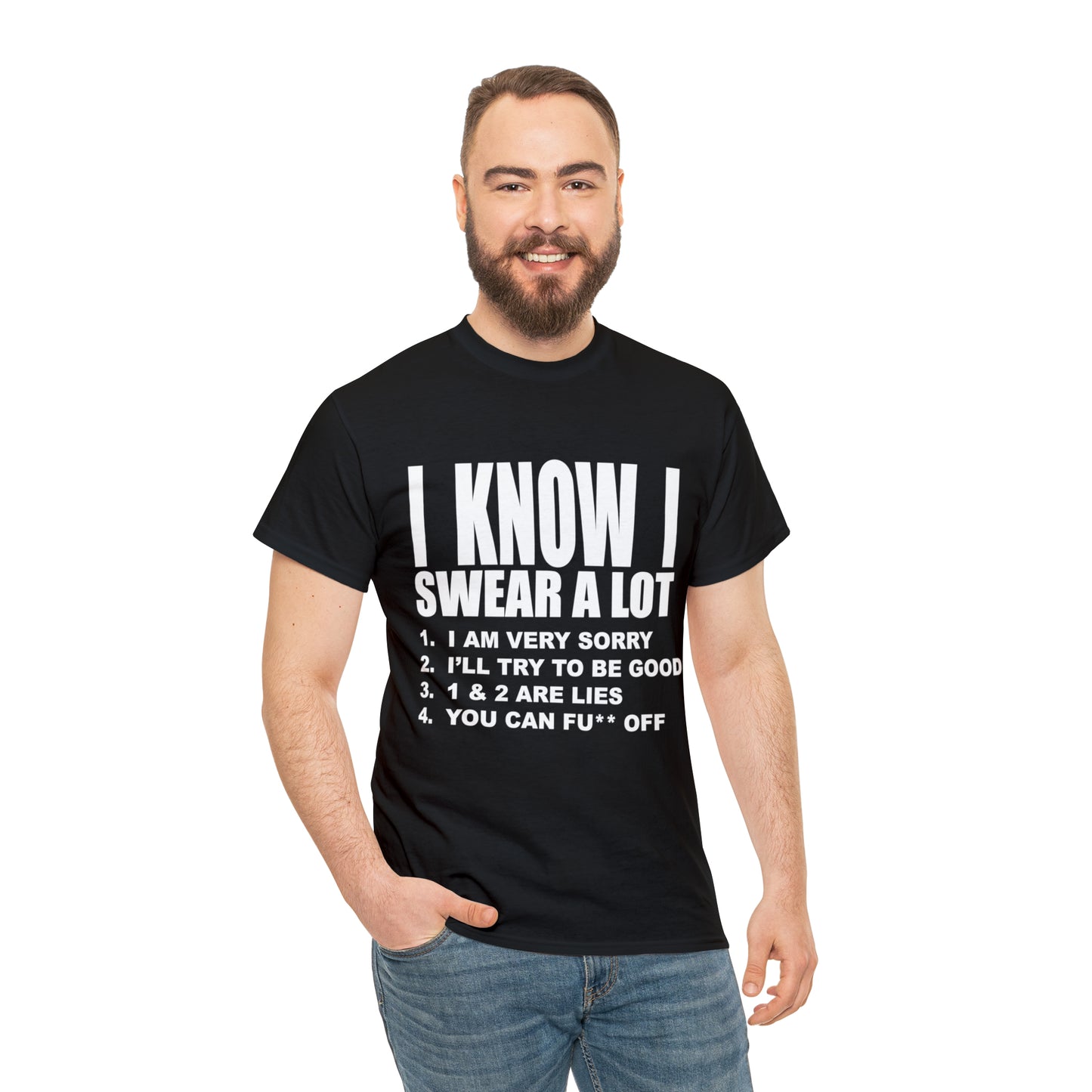 I KNOW I SWEAR A LOT (Po**** Version) - Unisex Heavy Cotton Tee - AUS