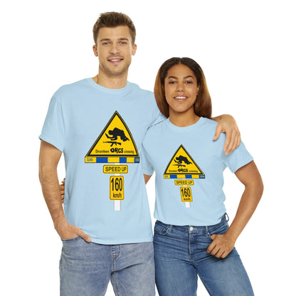 DRU**** ORCS CROSSING UKRAINE SUPPORTER T-SHIRT - Unisex Heavy Cotton Tee - AUS