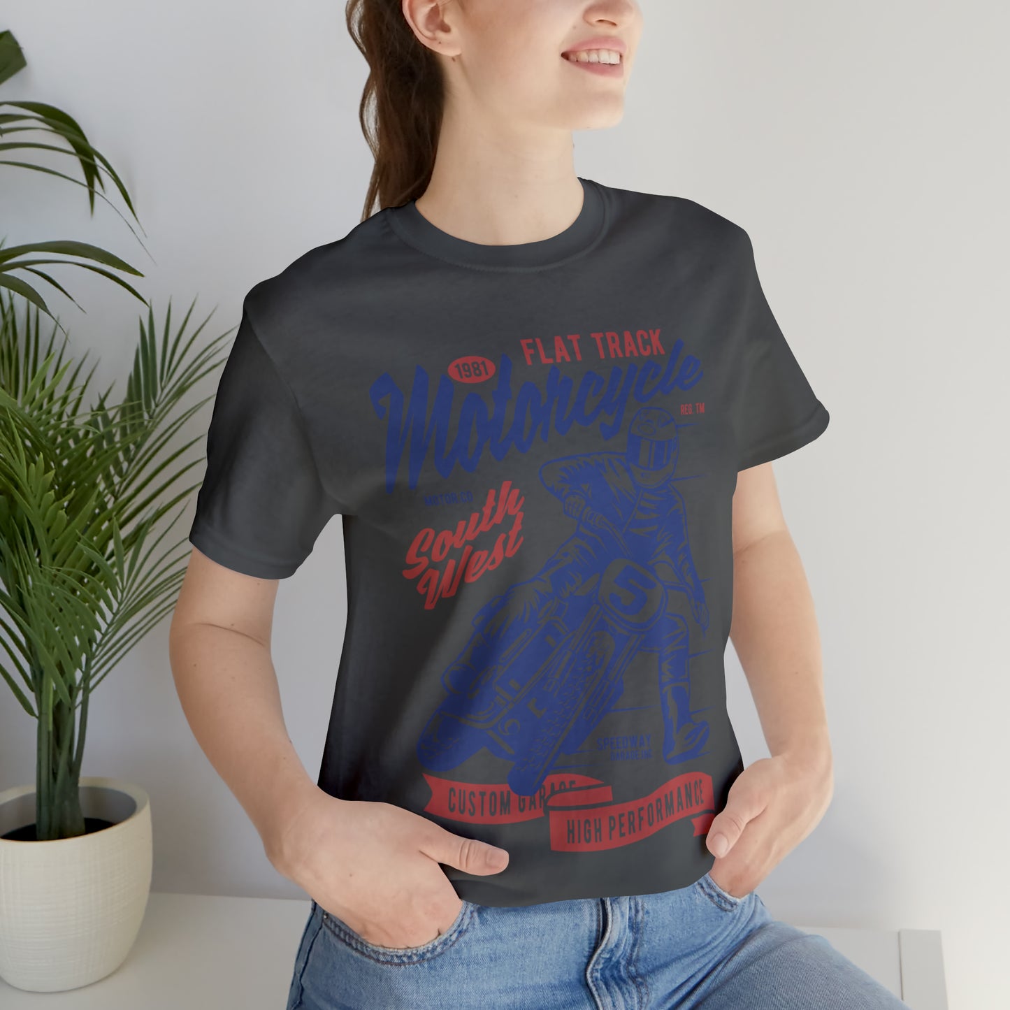 FLAT TRACK MOTORCYCLE - Unisex Jersey Short Sleeve Tee