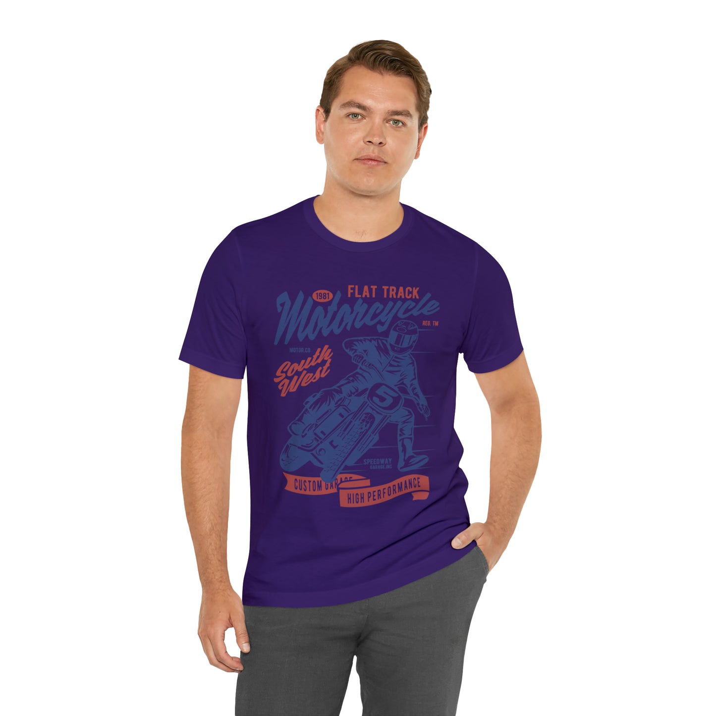 FLAT TRACK MOTORCYCLE - Unisex Jersey Short Sleeve Tee