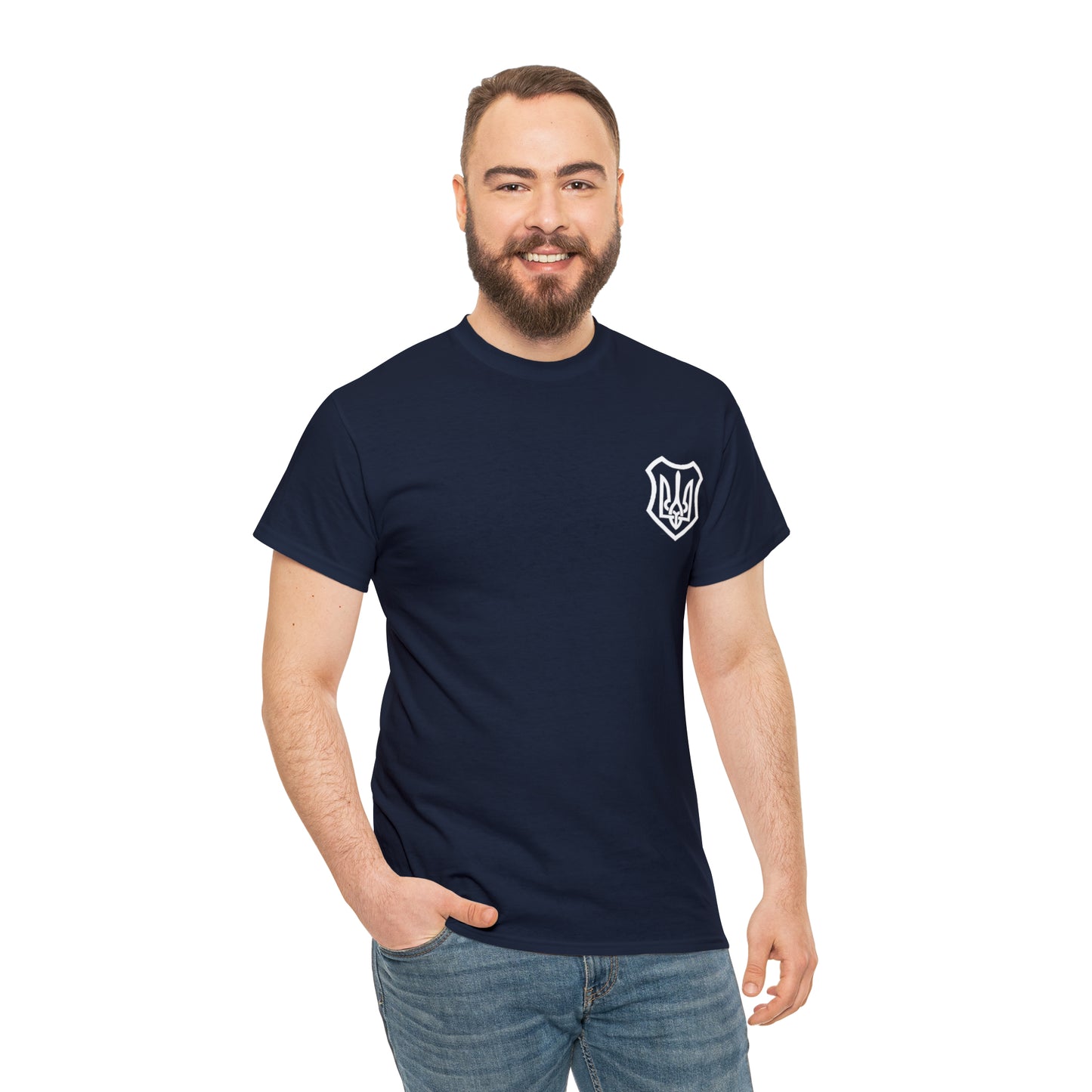 ICONIC UKRAINIAN TRIDENT T-SHIRT version 2 - Unisex Heavy Cotton Tee - AUS