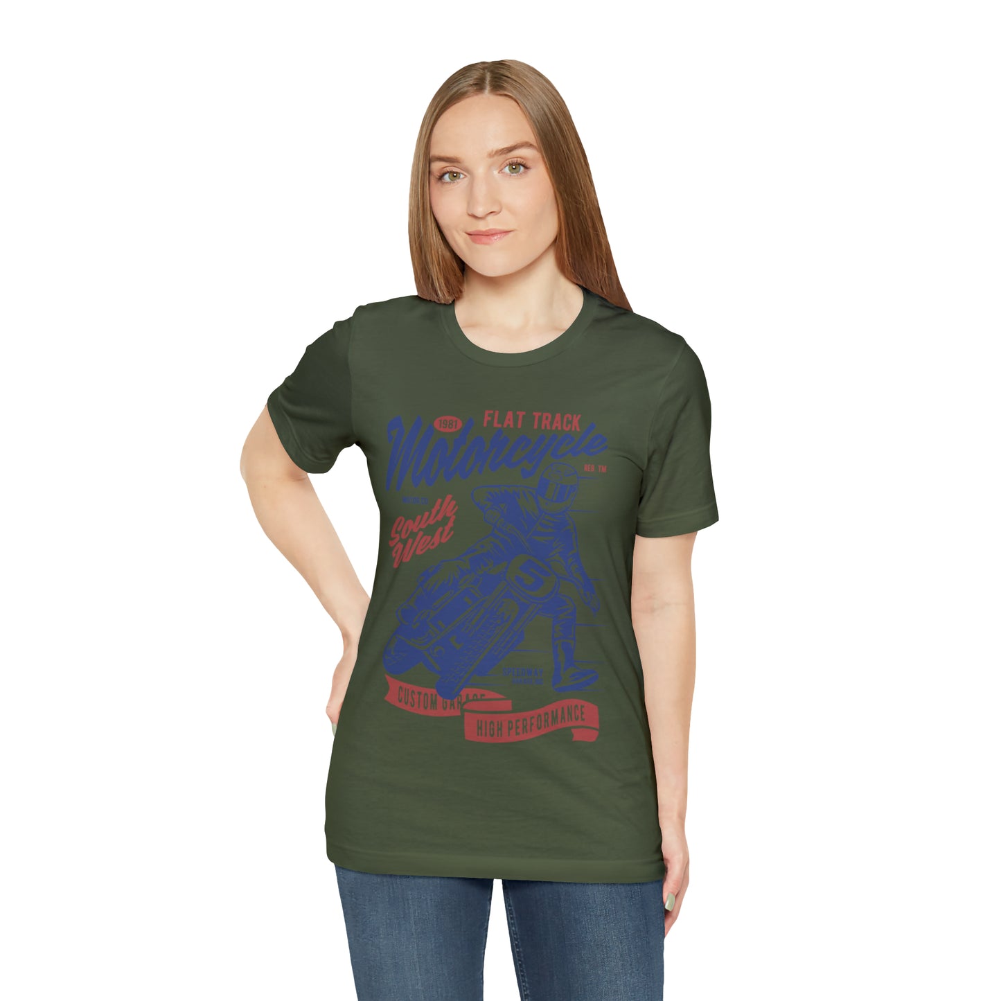 FLAT TRACK MOTORCYCLE - Unisex Jersey Short Sleeve Tee
