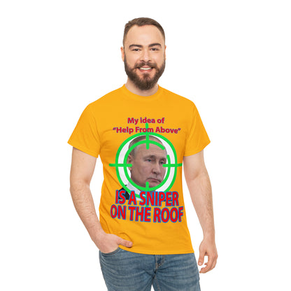 Help from Above SNIPER ON THE ROOF - Funny Unisex Heavy Cotton Tee - AUS