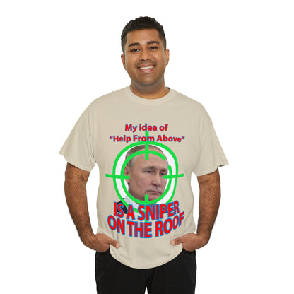 Help from Above SNIPER ON THE ROOF - Funny Unisex Heavy Cotton Tee - AUS