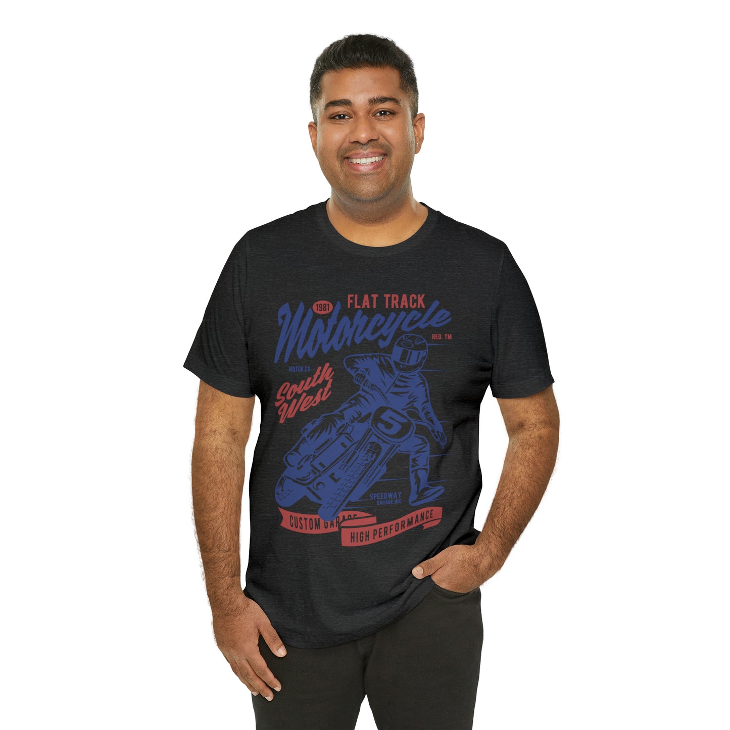 FLAT TRACK MOTORCYCLE - Unisex Jersey Short Sleeve Tee