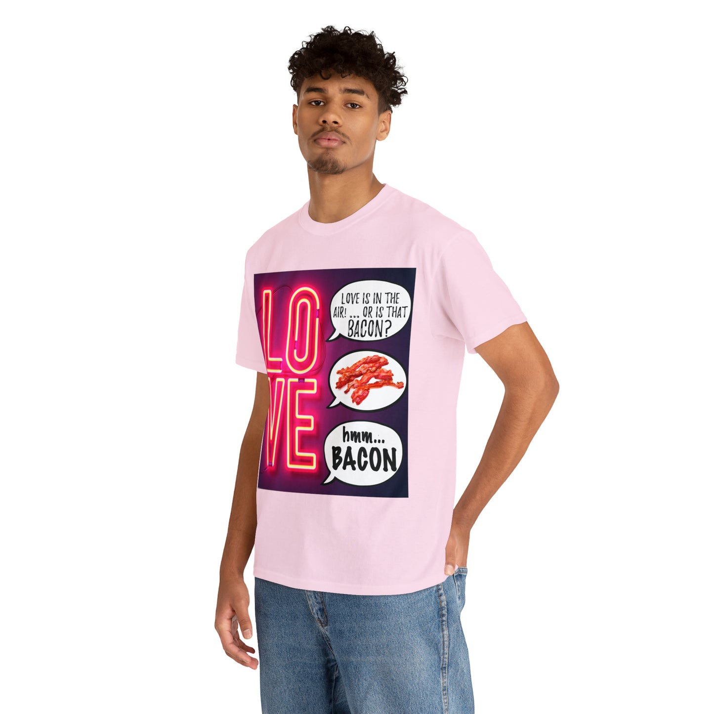 LOVE in in the AIR... or is that BACON? - Unisex Heavy Cotton Tee