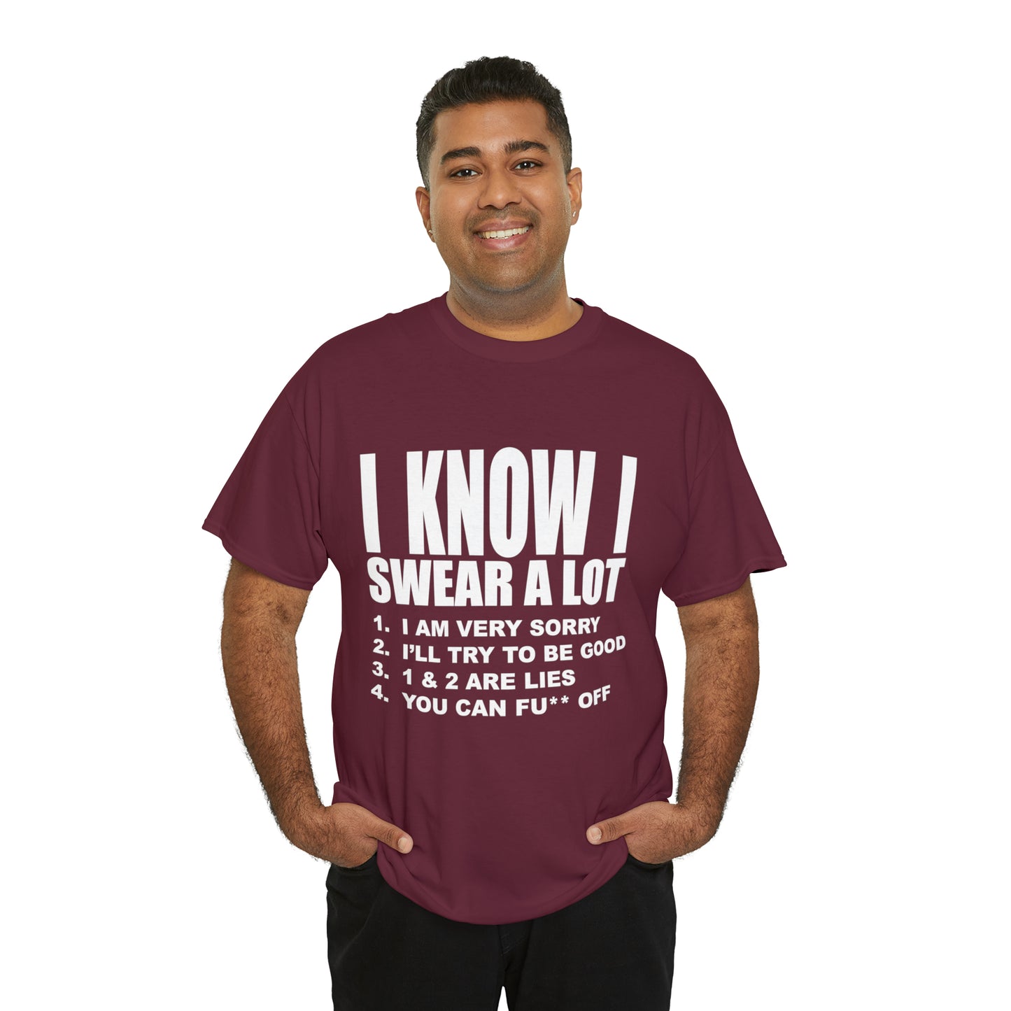 I KNOW I SWEAR A LOT (Po**** Version) - Unisex Heavy Cotton Tee - AUS