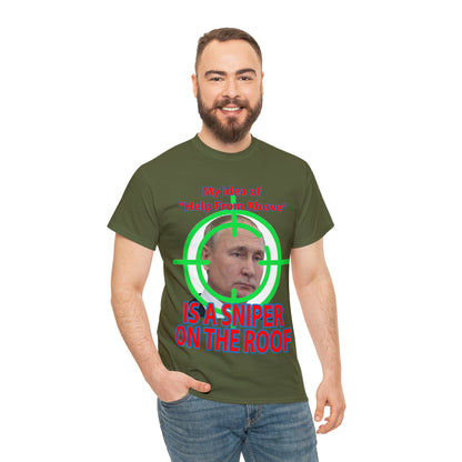 Help from Above SNIPER ON THE ROOF - Funny Unisex Heavy Cotton Tee - AUS