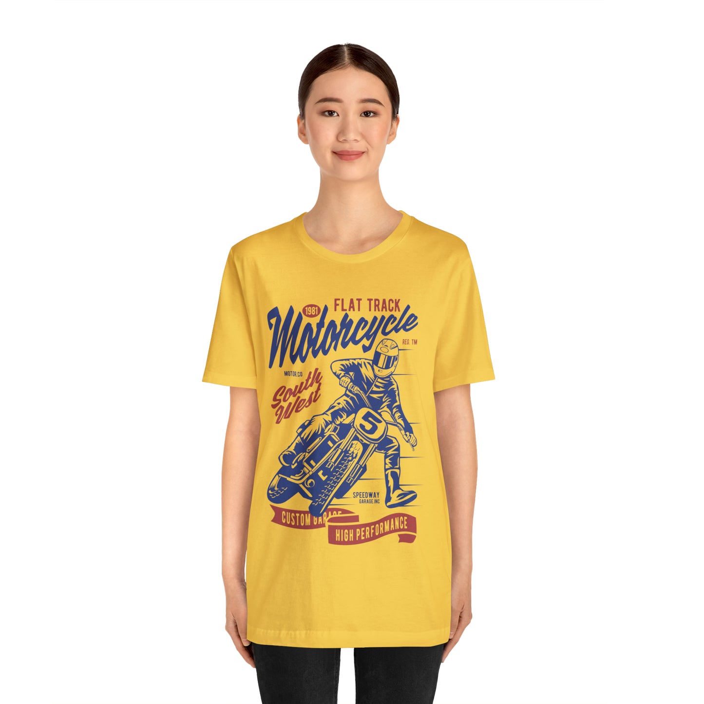 FLAT TRACK MOTORCYCLE - Unisex Jersey Short Sleeve Tee