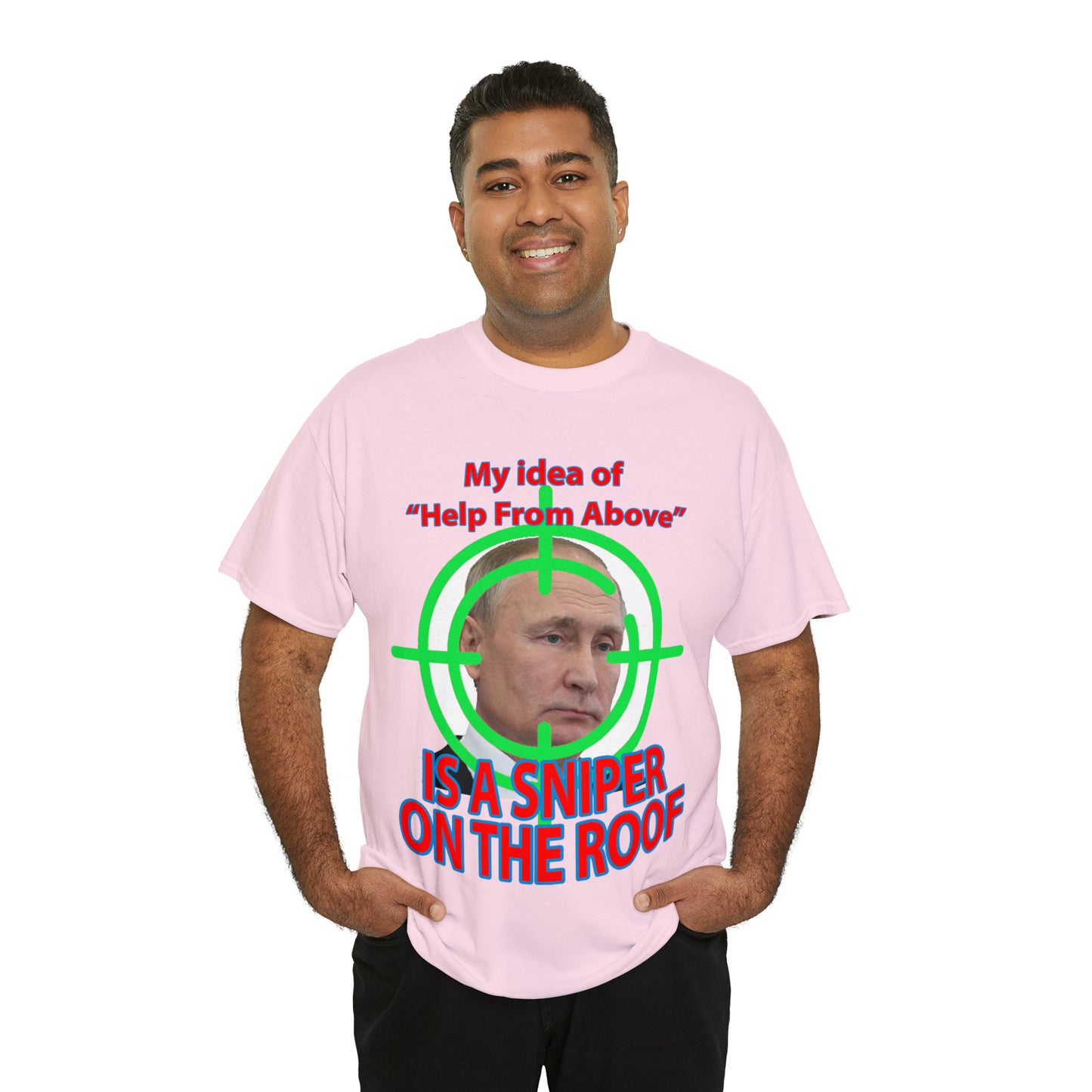 Help from Above SNIPER ON THE ROOF - Funny Unisex Heavy Cotton Tee - AUS