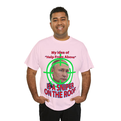 Help from Above SNIPER ON THE ROOF - Funny Unisex Heavy Cotton Tee - AUS