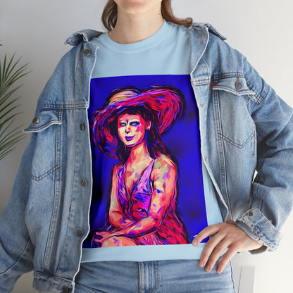 LADY IN SUN HAT - Airt on a Shirt  - Unisex Heavy Cotton Tee - AUS