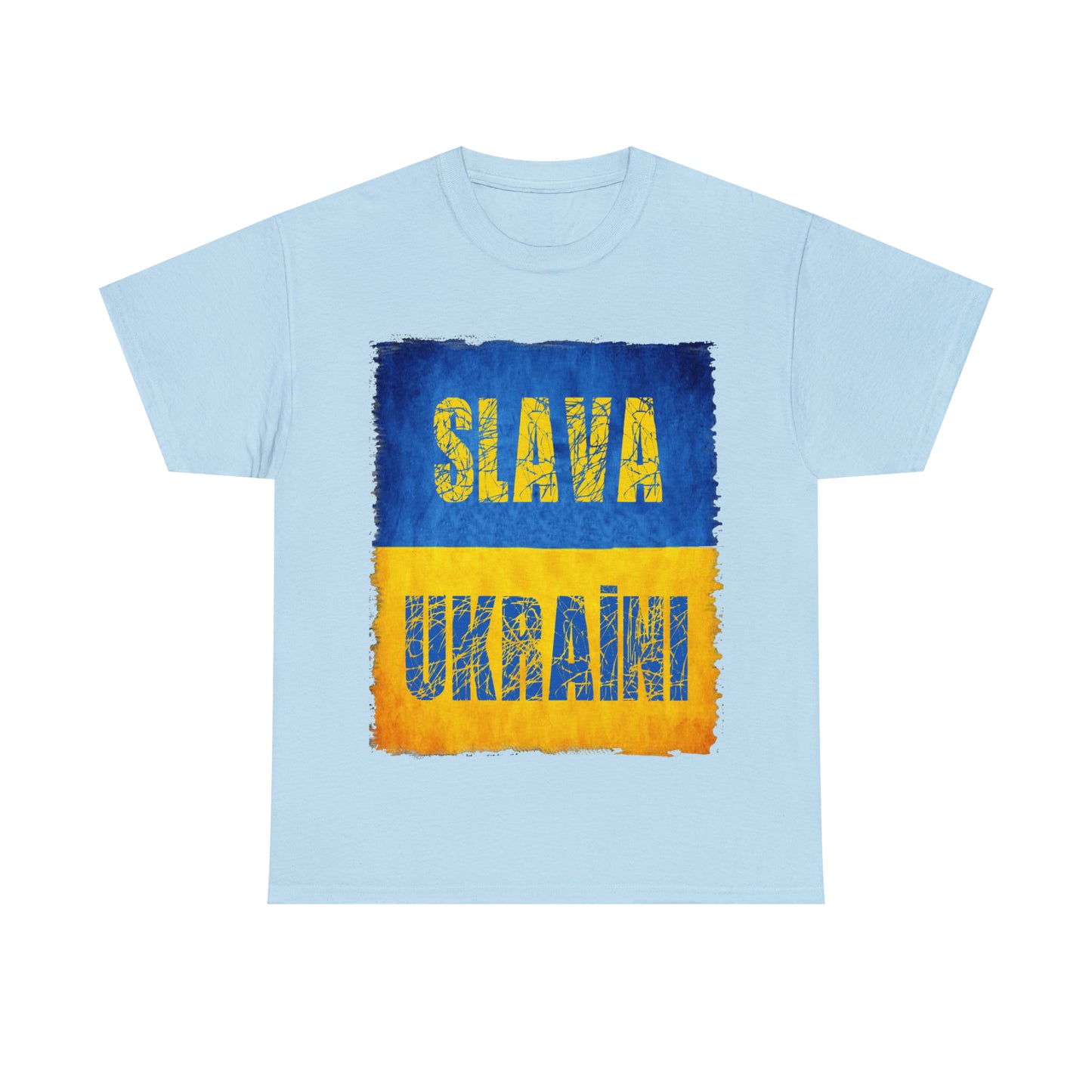 "SLAVA UKRAINI" FLAG - Unisex Heavy Cotton Tee