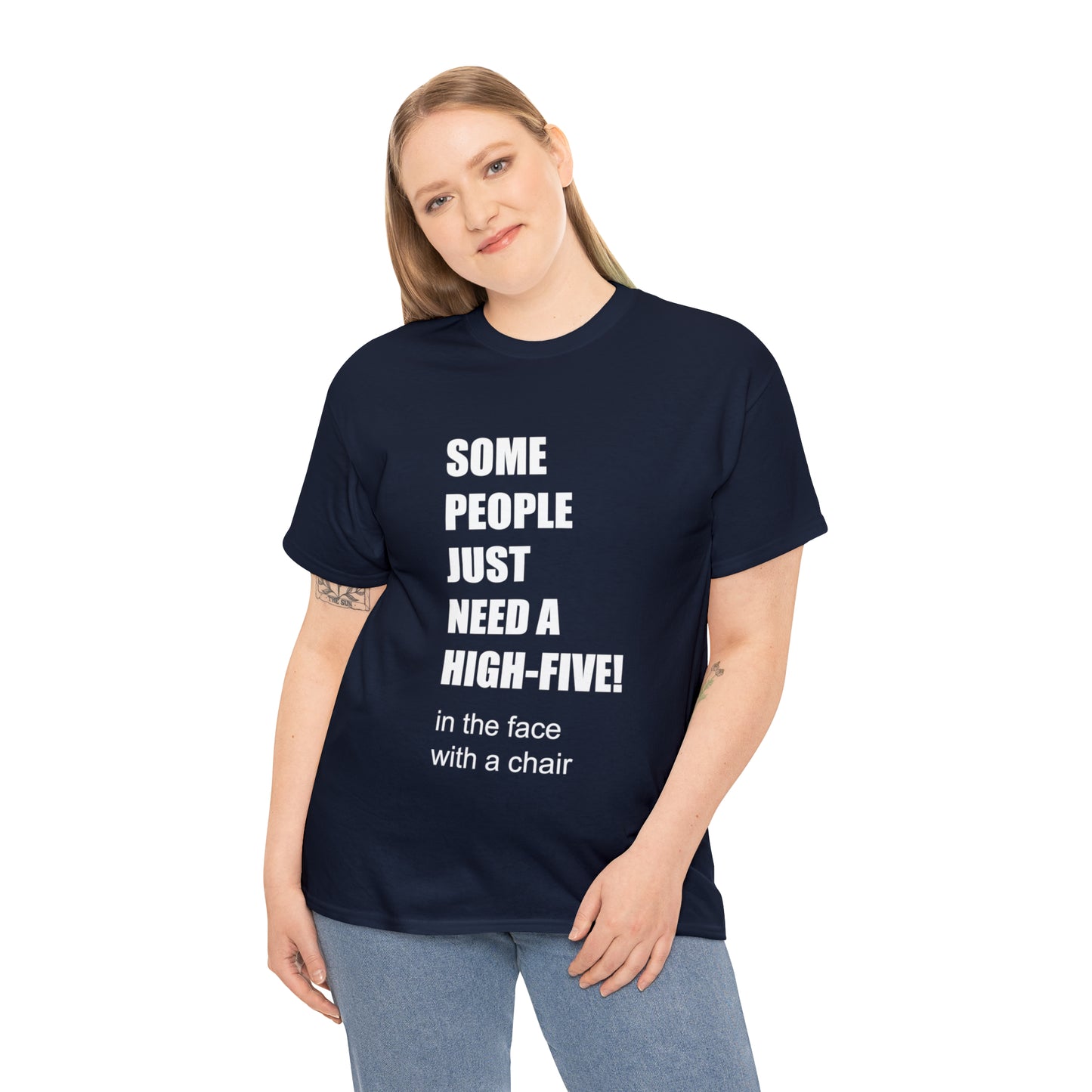 SOME PEOPLE NEED A HIGH-FIVE - Unisex Heavy Cotton Tee - AUS