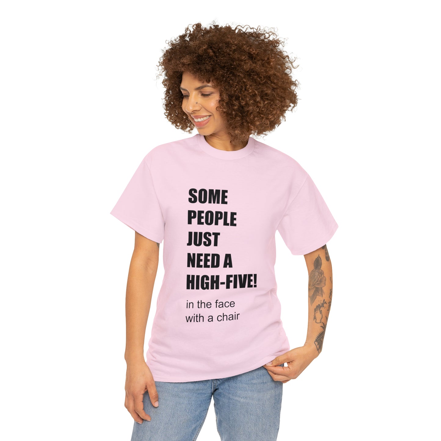 SOME PEOPLE NEED A HIGH-FIVE - Unisex Heavy Cotton Tee - AUS