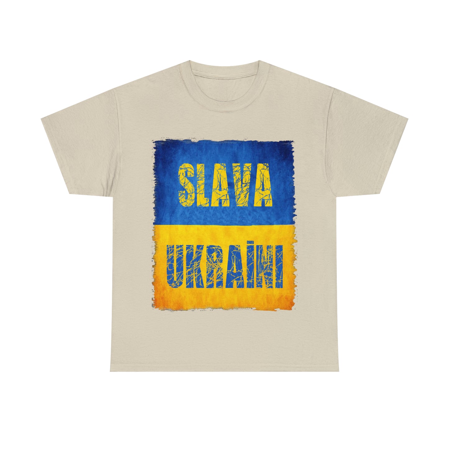 "SLAVA UKRAINI" FLAG - Unisex Heavy Cotton Tee