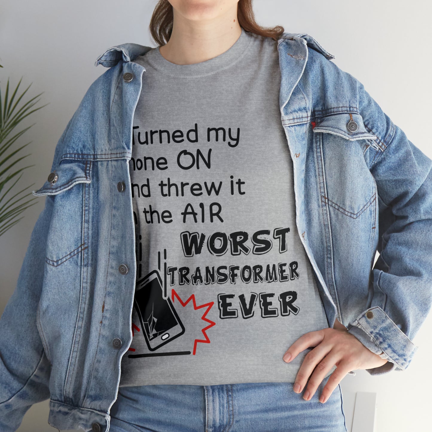 I TURNED MY PHONE ON - Unisex Heavy Cotton Tee - AUS