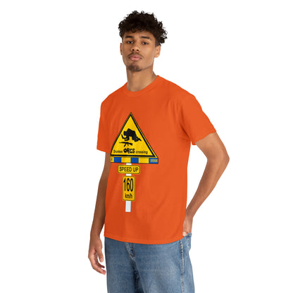 DRU**** ORCS CROSSING UKRAINE SUPPORTER T-SHIRT - Unisex Heavy Cotton Tee - AUS