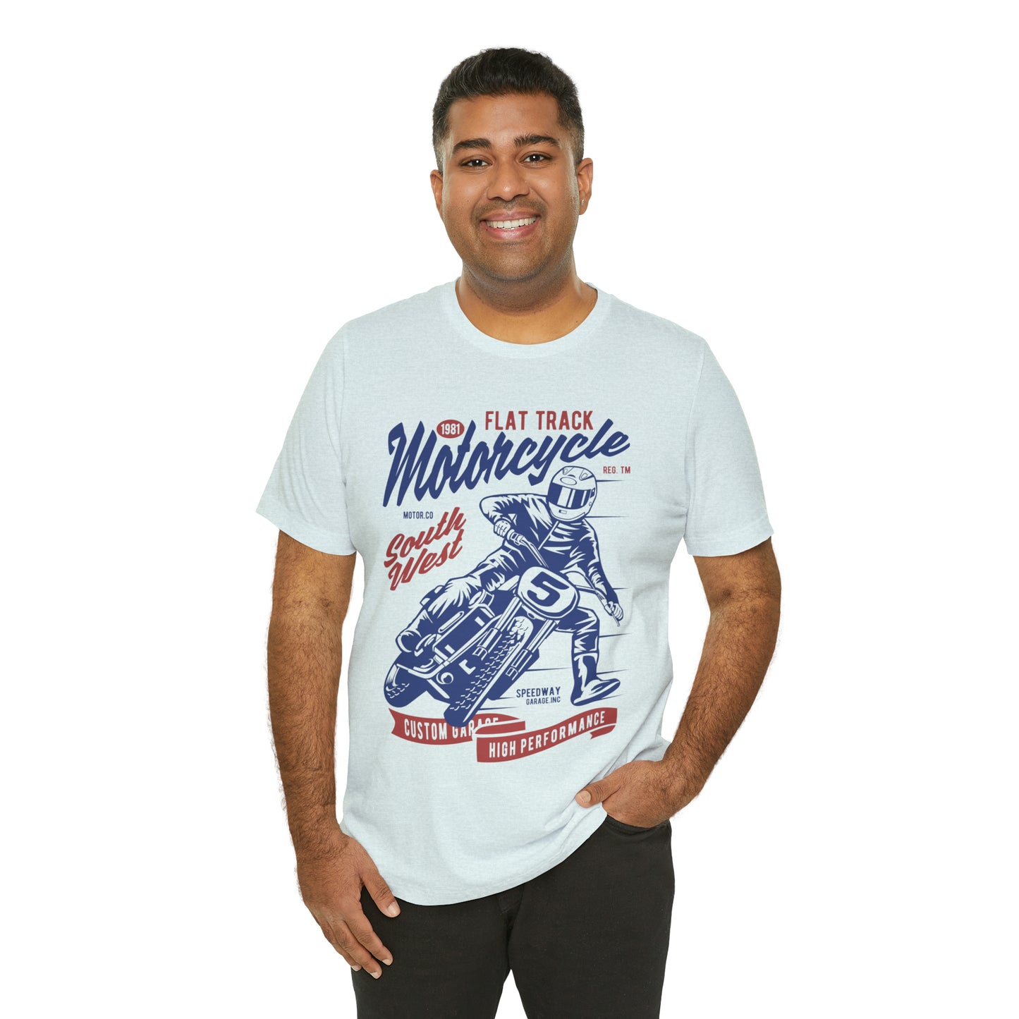 FLAT TRACK MOTORCYCLE - Unisex Jersey Short Sleeve Tee