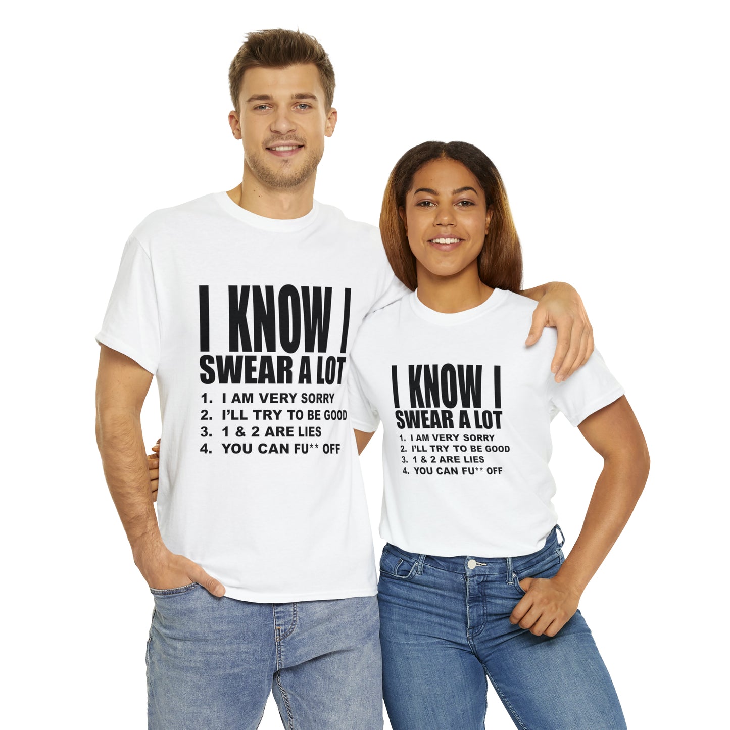 I KNOW I SWEAR A LOT (Po**** Version) - Unisex Heavy Cotton Tee - AUS