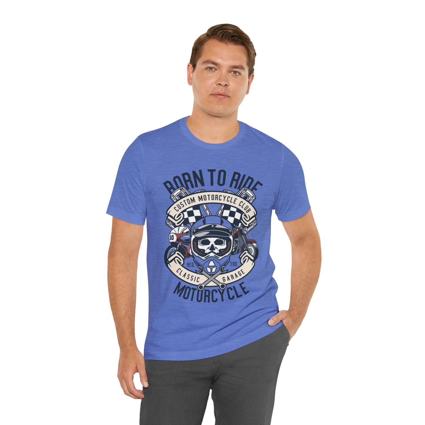 BORN TO RIDE Classic Garage - Unisex Jersey Short Sleeve Tee