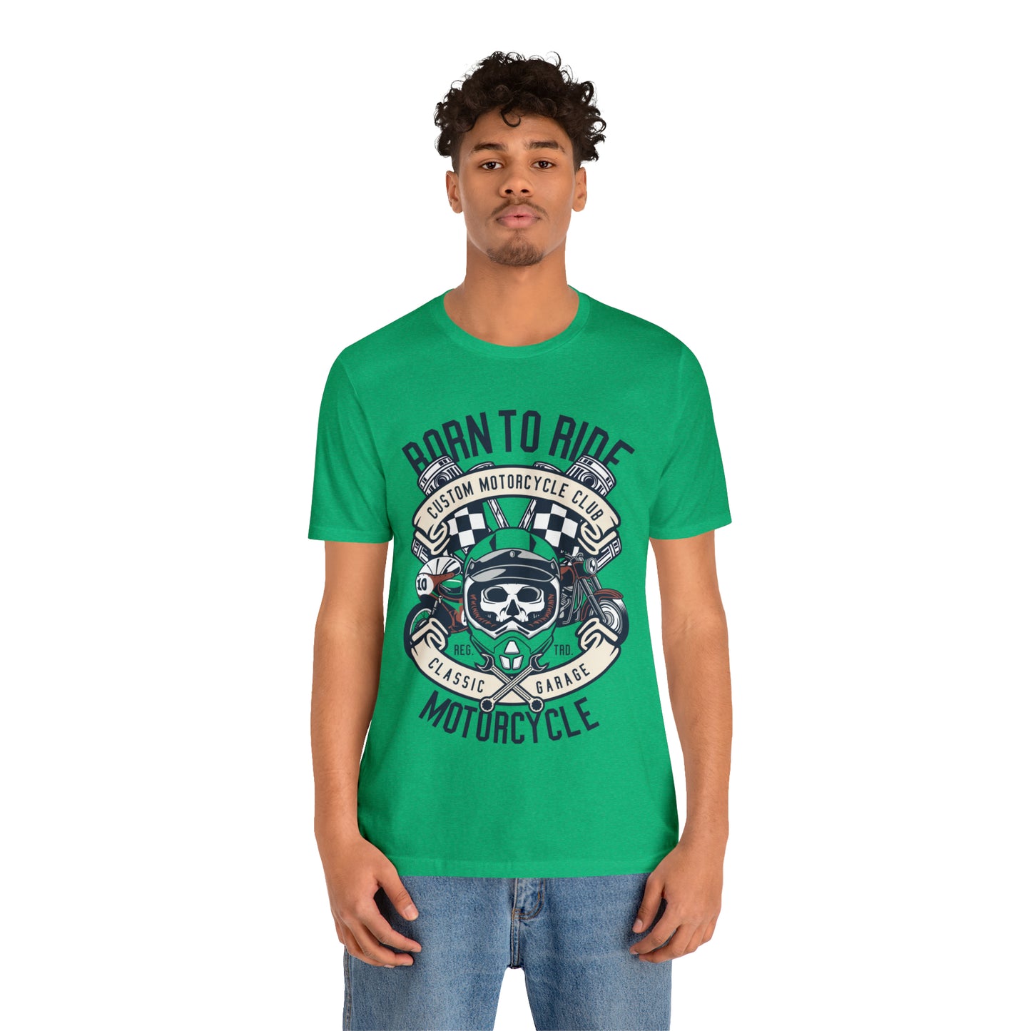 BORN TO RIDE Classic Garage - Unisex Jersey Short Sleeve Tee