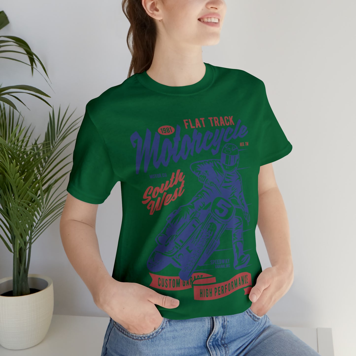 FLAT TRACK MOTORCYCLE - Unisex Jersey Short Sleeve Tee