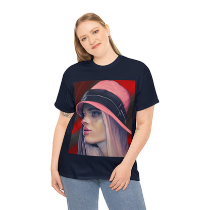 LADY IN PINK HAT - Airt on a Shirt  - Unisex Heavy Cotton Tee - AUS