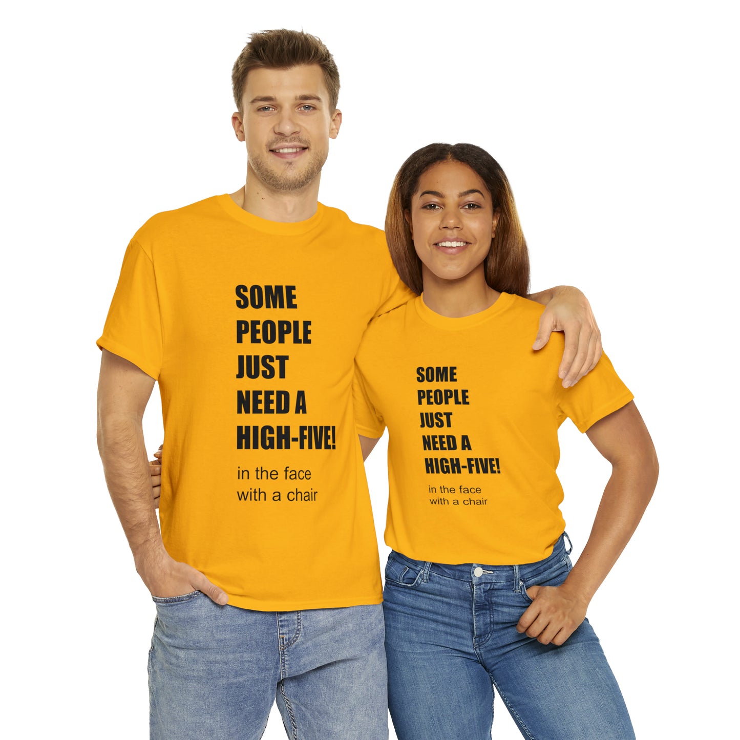 SOME PEOPLE NEED A HIGH-FIVE - Unisex Heavy Cotton Tee - AUS