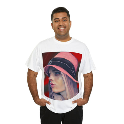 LADY IN PINK HAT - Airt on a Shirt  - Unisex Heavy Cotton Tee - AUS