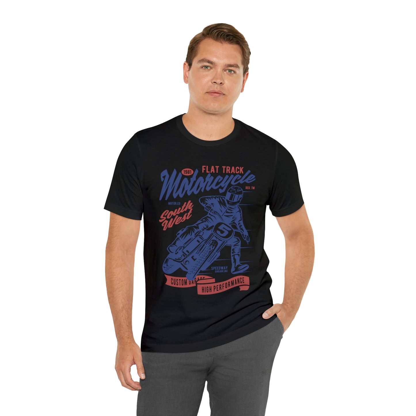 FLAT TRACK MOTORCYCLE - Unisex Jersey Short Sleeve Tee
