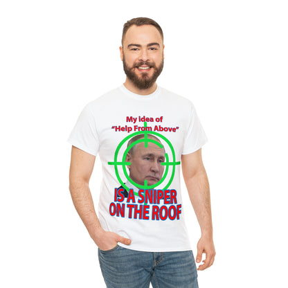 Help from Above SNIPER ON THE ROOF - Funny Unisex Heavy Cotton Tee - AUS
