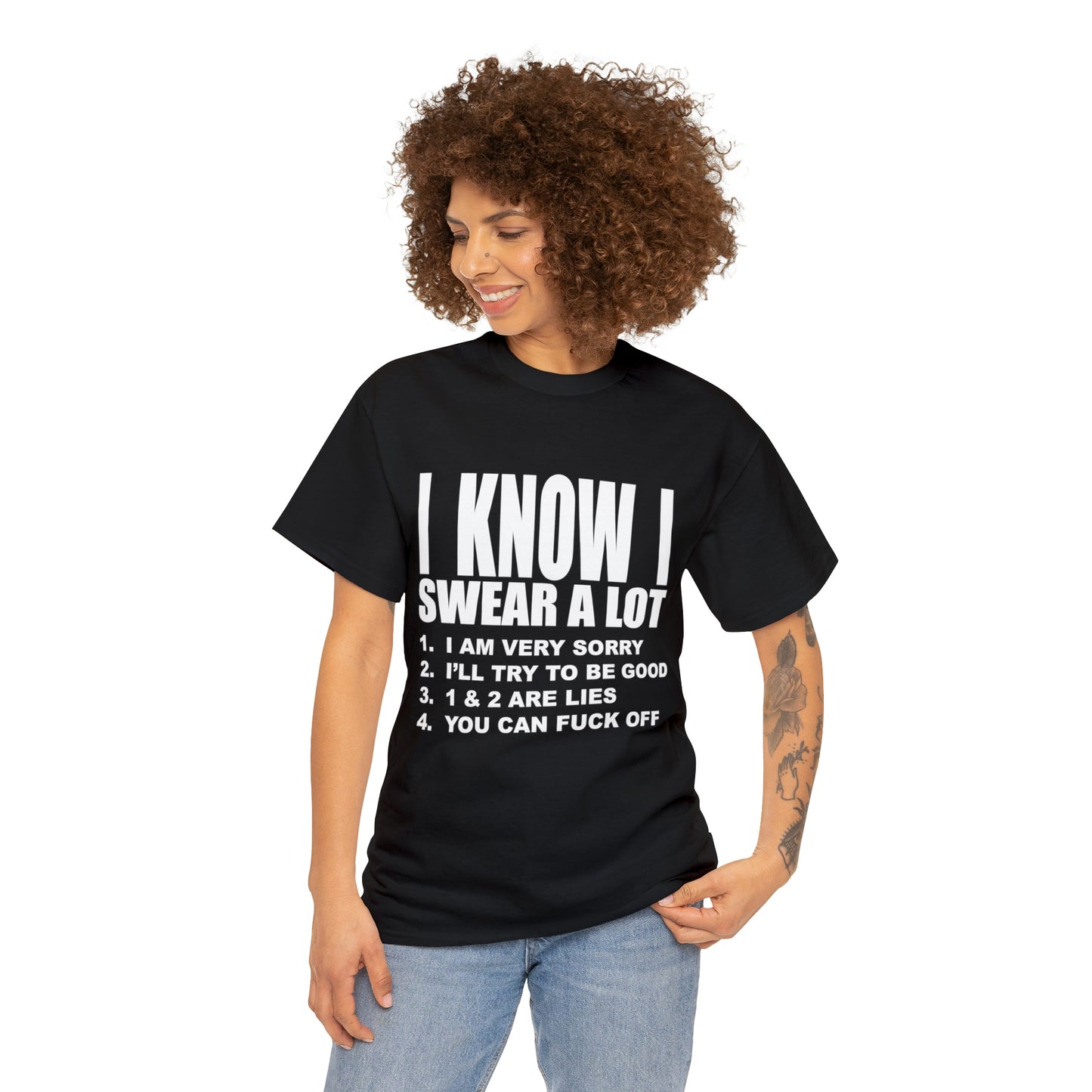 I KNOW I SWEAR A LOT (r*** version) - Unisex Heavy Cotton Tee - AUS