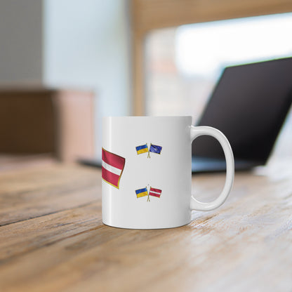 Ukrainian-Latvian NATO Supporter Mug