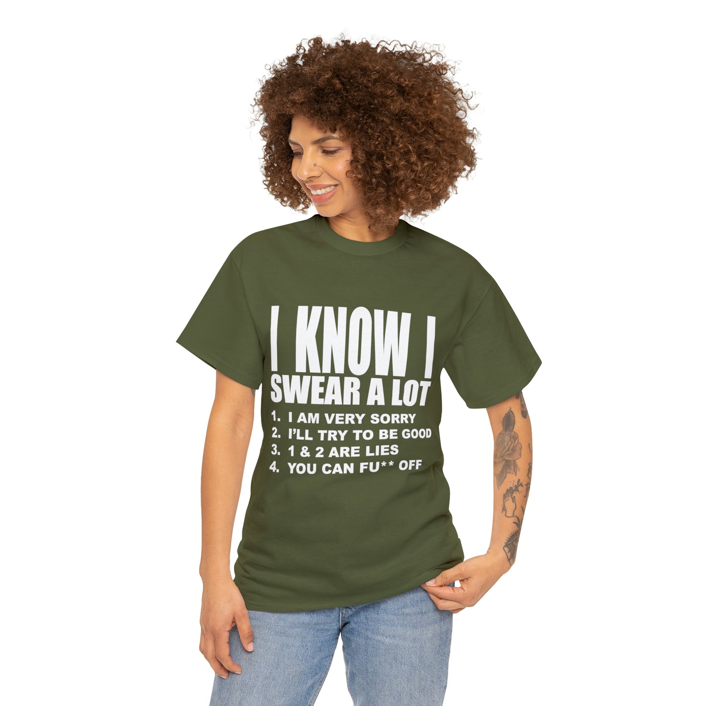 I KNOW I SWEAR A LOT (Po**** Version) - Unisex Heavy Cotton Tee - AUS