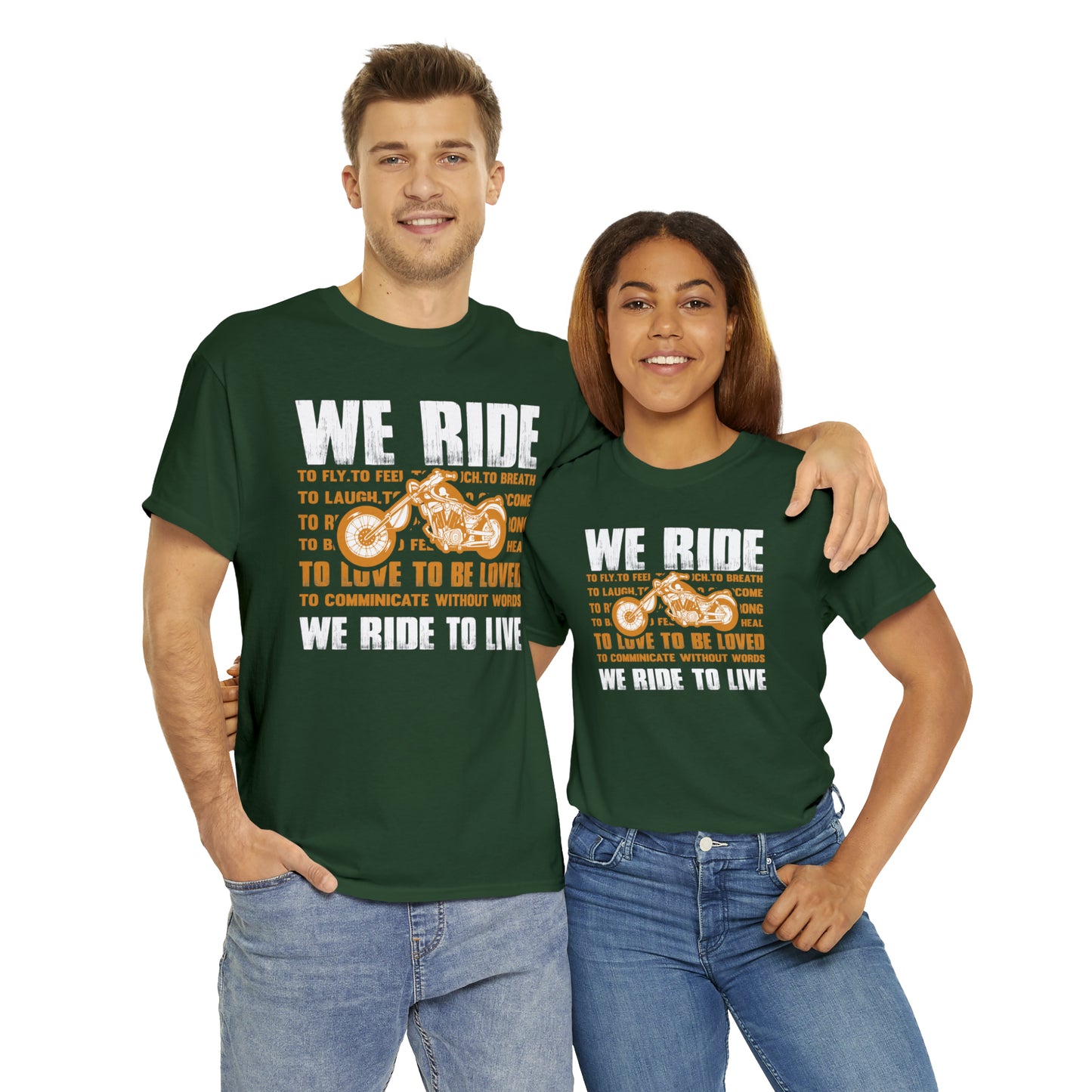 WE RIDE TO LIVE - Printed in the EU - Unisex Heavy Cotton Tee