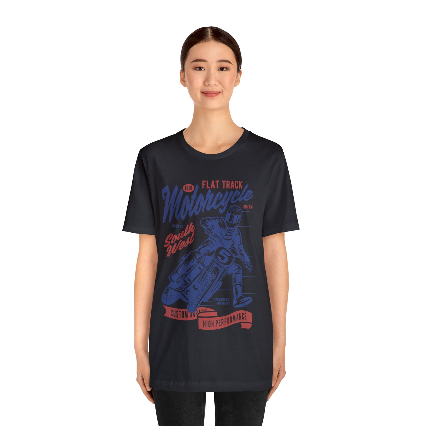 FLAT TRACK MOTORCYCLE - Unisex Jersey Short Sleeve Tee