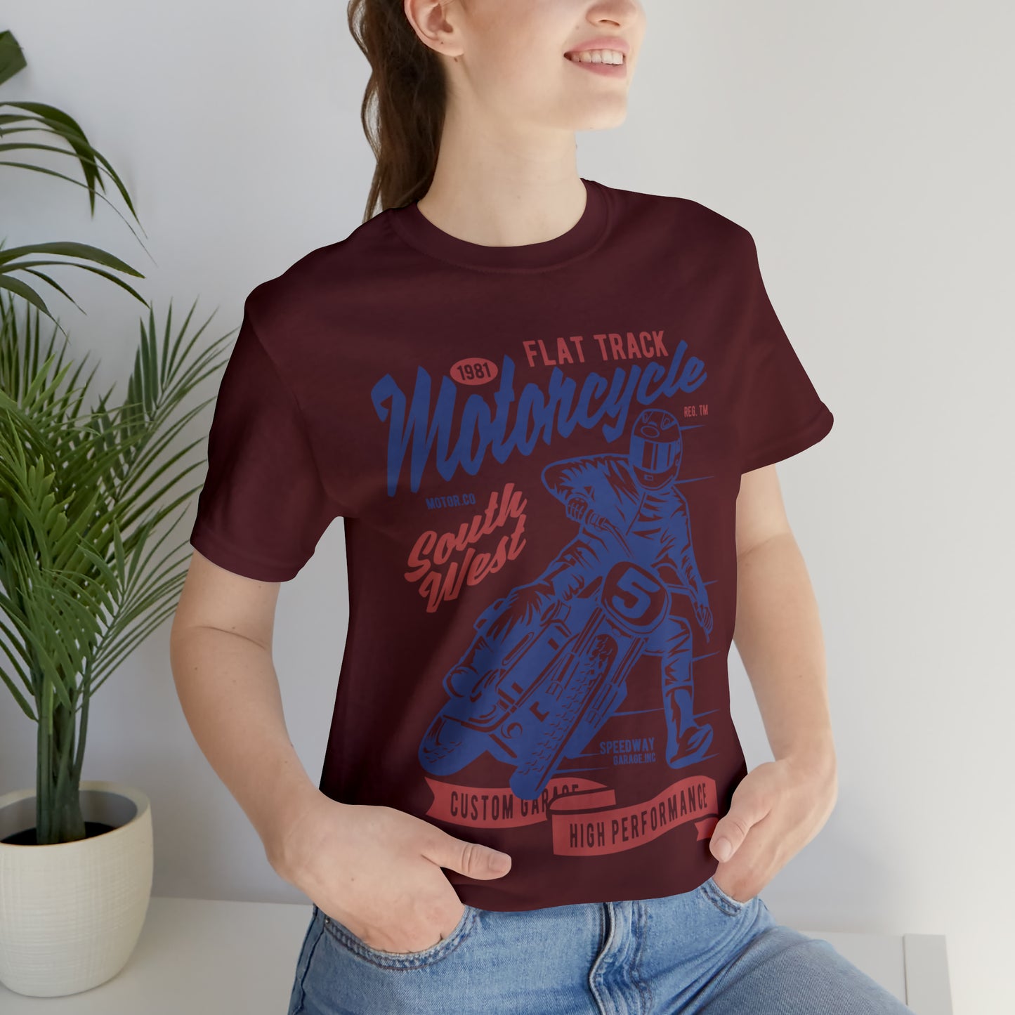 FLAT TRACK MOTORCYCLE - Unisex Jersey Short Sleeve Tee