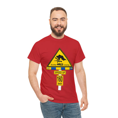 DRU**** ORCS CROSSING UKRAINE SUPPORTER T-SHIRT - Unisex Heavy Cotton Tee - AUS