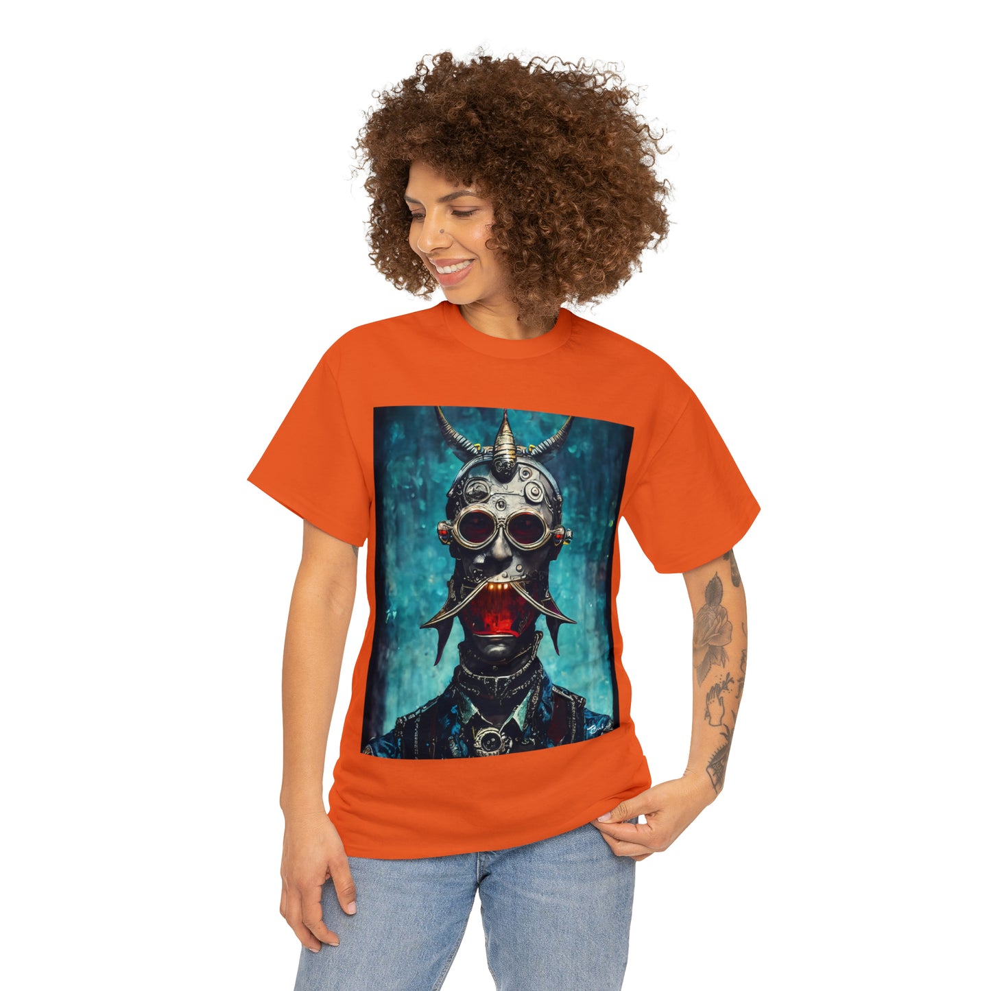 CYBER-STEAMPUNK BOUNTY-HUNTER - Airt on a Shirt  - Unisex Heavy Cotton Tee - AUS