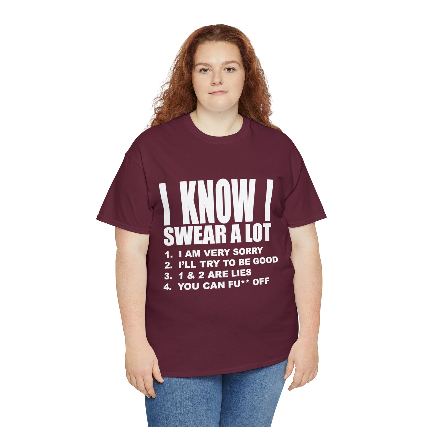 I KNOW I SWEAR A LOT (Po**** Version) - Unisex Heavy Cotton Tee - AUS