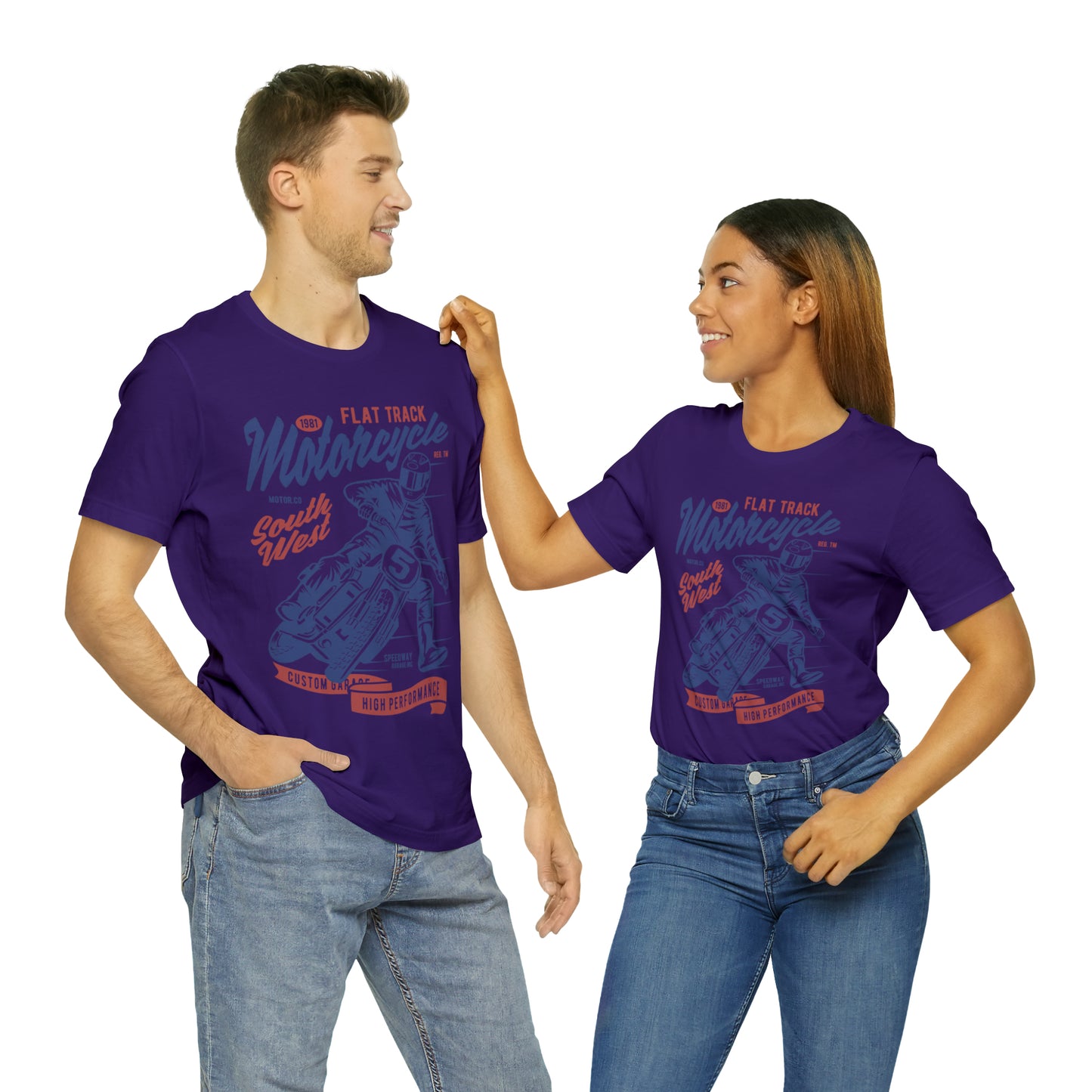 FLAT TRACK MOTORCYCLE - Unisex Jersey Short Sleeve Tee
