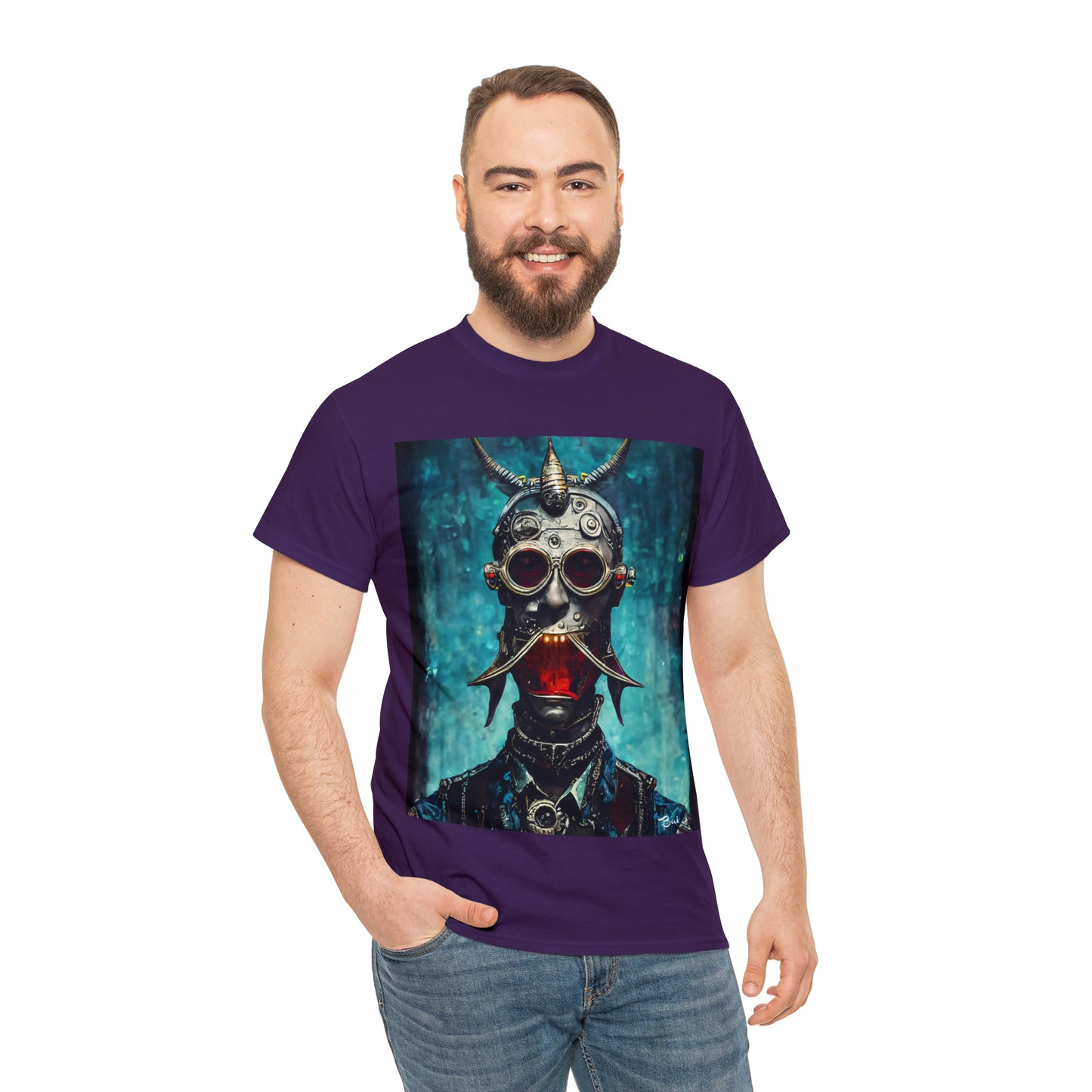 CYBER-STEAMPUNK BOUNTY-HUNTER - Airt on a Shirt  - Unisex Heavy Cotton Tee - AUS