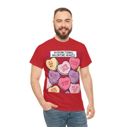 Dysfunctional Valentine's Hearts - Unisex Heavy Cotton Tee