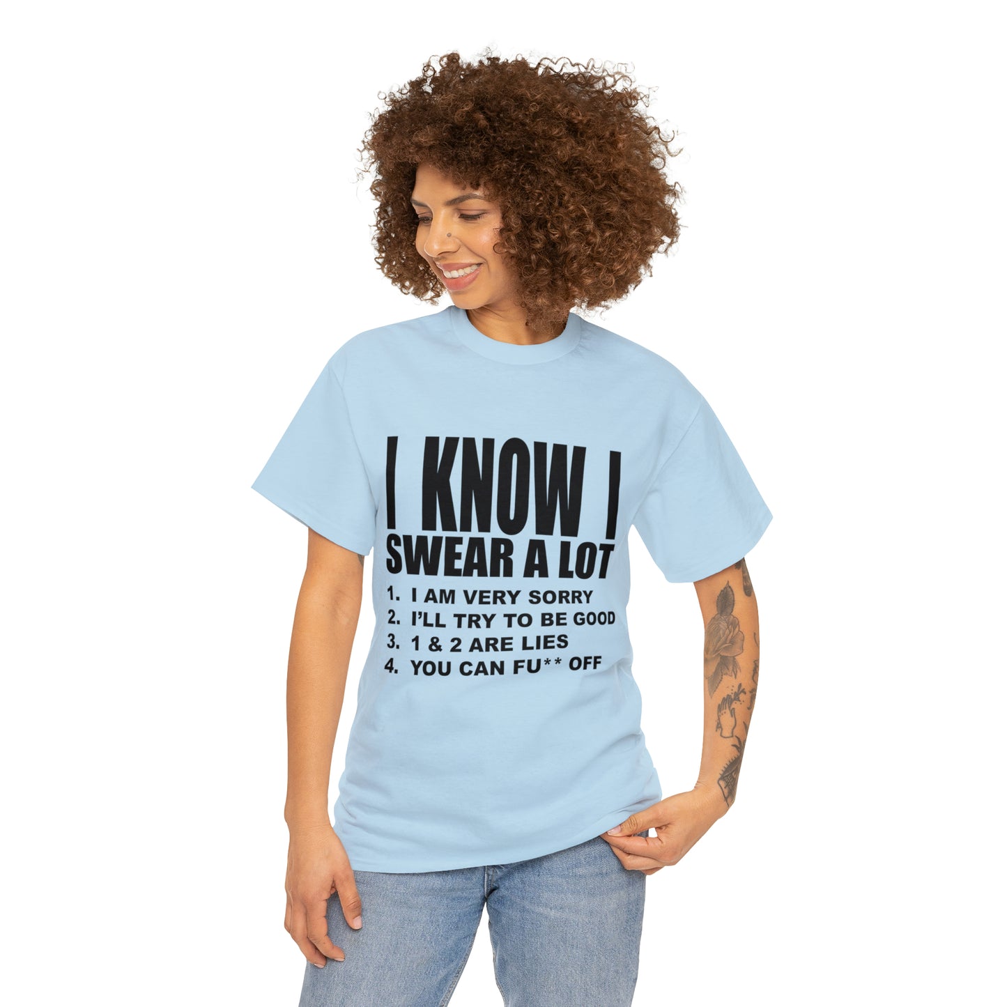 I KNOW I SWEAR A LOT (Po**** Version) - Unisex Heavy Cotton Tee - AUS