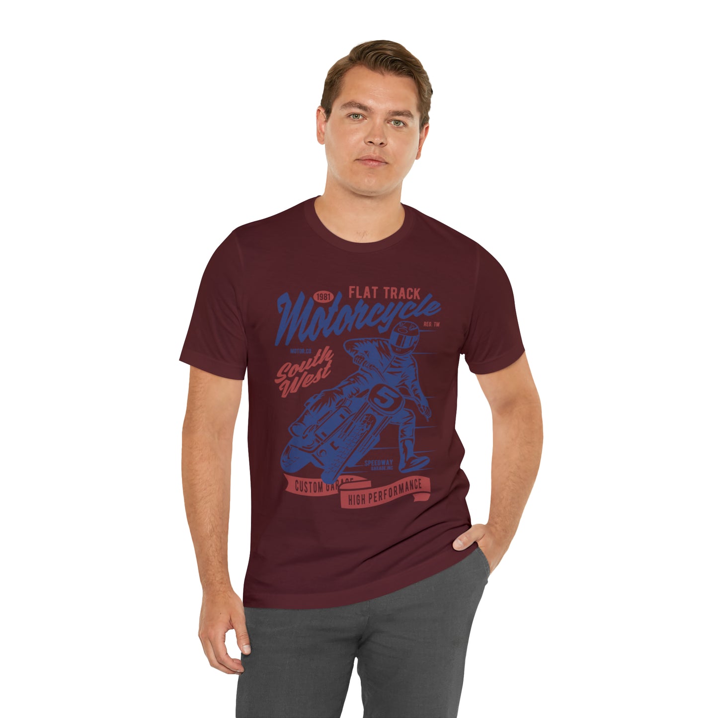 FLAT TRACK MOTORCYCLE - Unisex Jersey Short Sleeve Tee