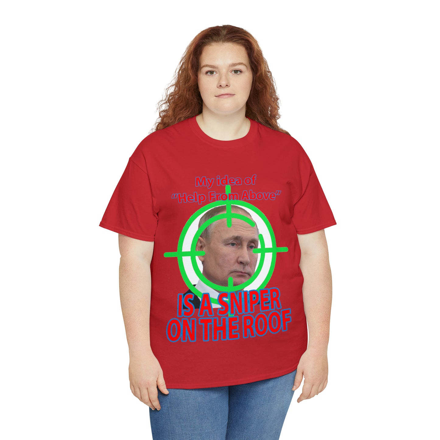 Help from Above SNIPER ON THE ROOF - Funny Unisex Heavy Cotton Tee - AUS