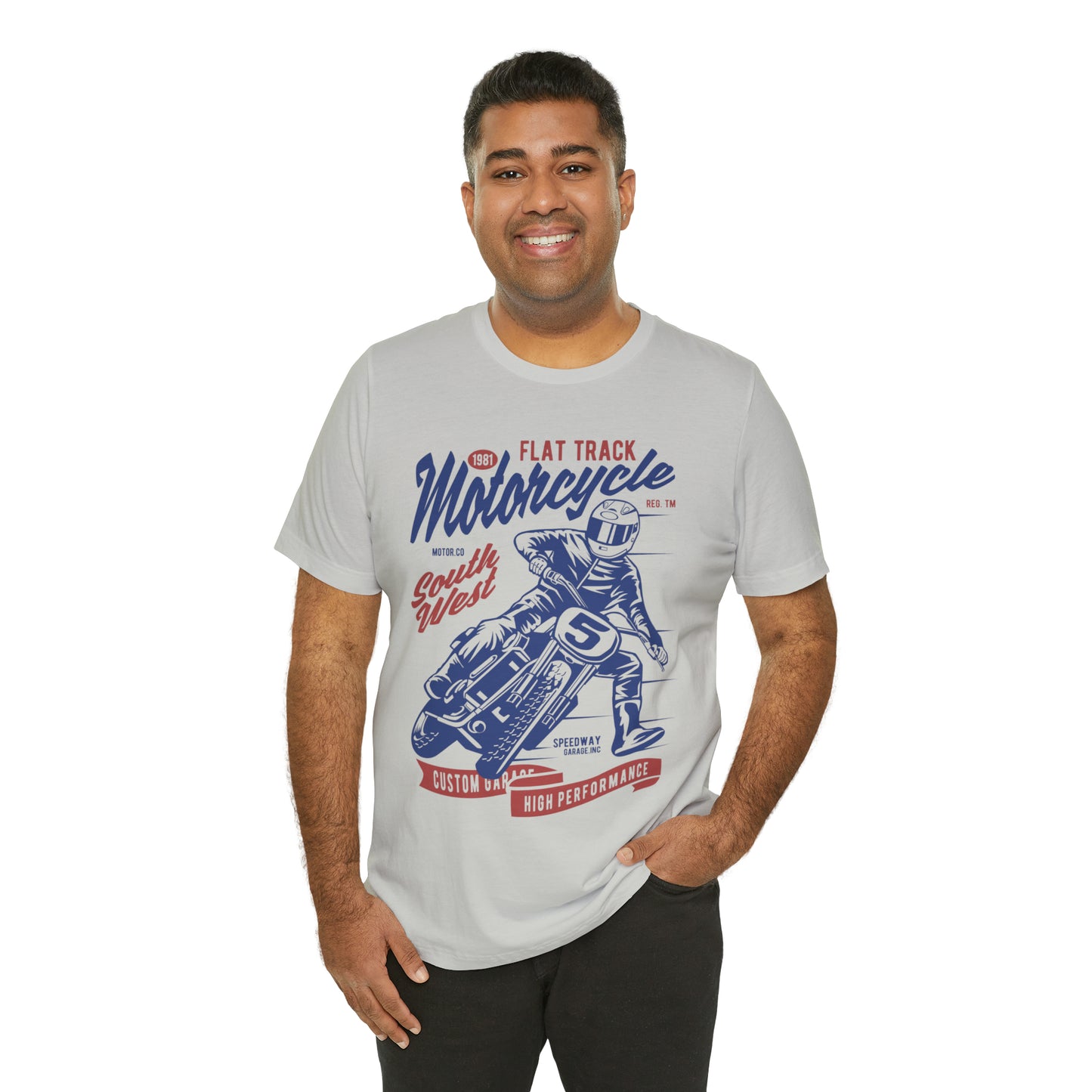 FLAT TRACK MOTORCYCLE - Unisex Jersey Short Sleeve Tee